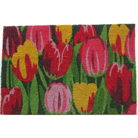 Jensendistributionservices 24 x 36 in. Tulips Flower Door Mat MI1797137
